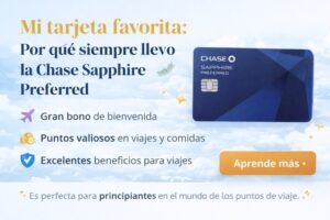 Tarjeta Chase Sapphire Preferred y beneficios principales como bono de bienvenida y puntos para viajes.