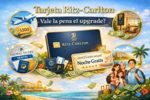 Beneficios de la tarjeta Ritz-Carlton como Priority Pass, crédito de viaje y noche gratis