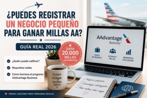 registrar negocio pequeño para ganar millas American Airlines guía AAdvantage Business