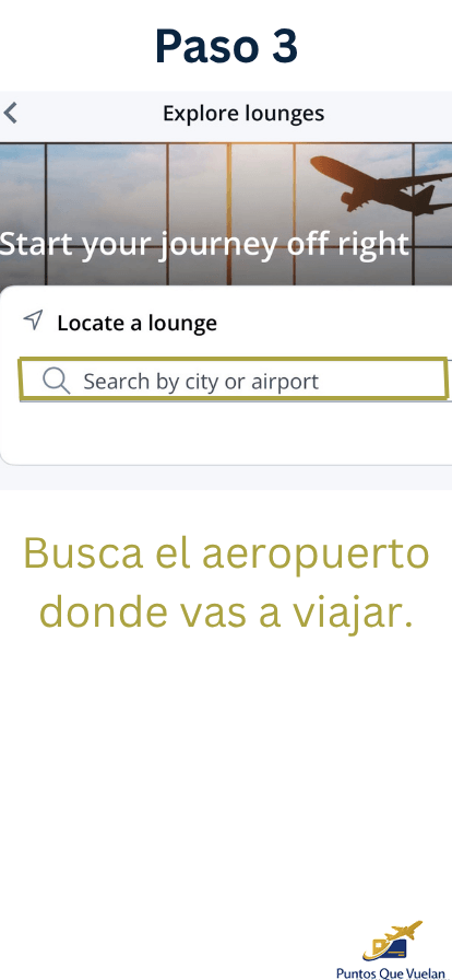 Buscar un aeropuerto para reservar un Chase Sapphire Lounge.