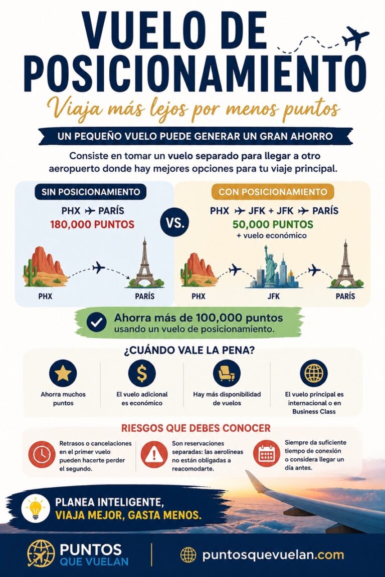 Qué es un vuelo de posicionamiento y cómo puede ayudarte a ahorrar puntos al volar desde un aeropuerto diferente para encontrar mejores vuelos internacionales.