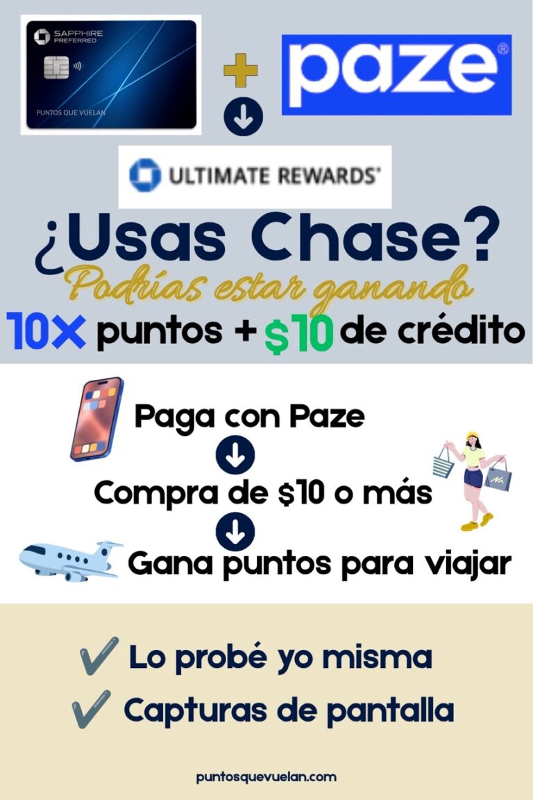 Pin de Pinterest sobre cómo usar Paze con Chase para ganar 10X puntos Ultimate Rewards y un crédito de $10, basado en una experiencia real con capturas de pantalla.