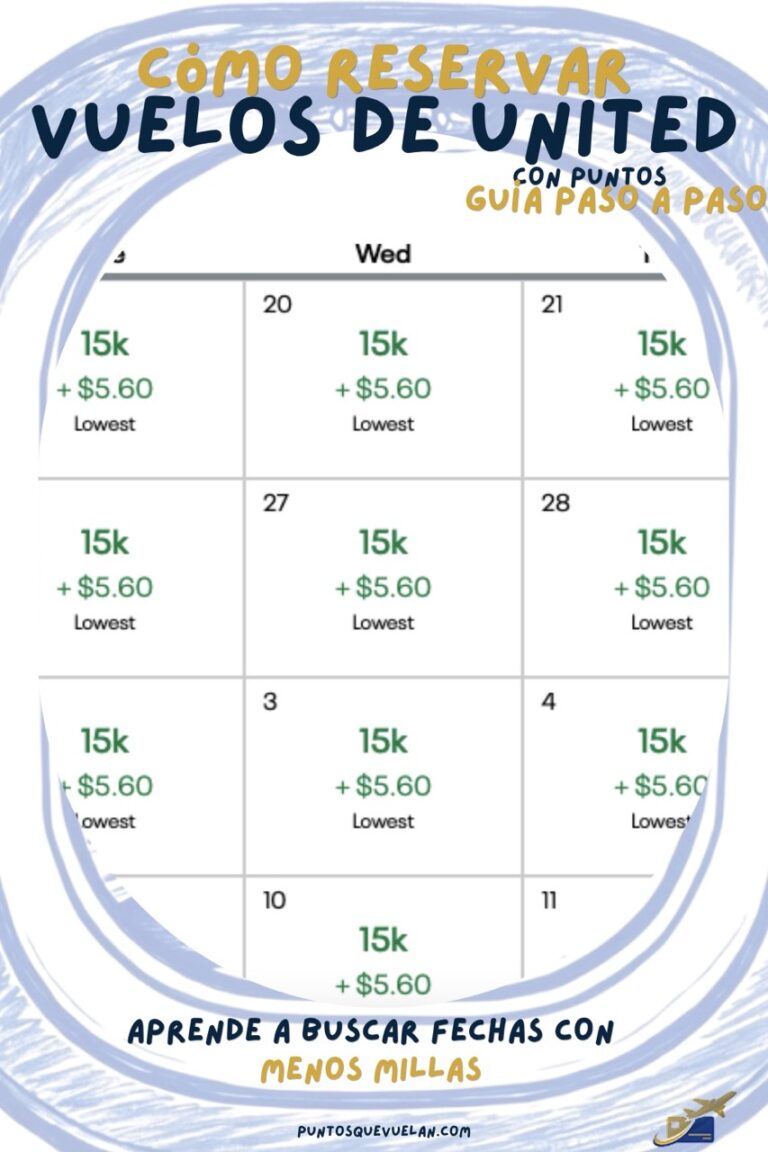 Cómo reservar vuelos de United con puntos y buscar fechas que requieren menos millas